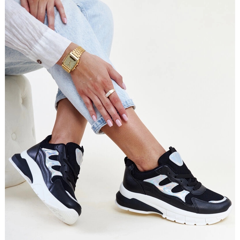 Sorte sneakers med tyk Matea-sål 1