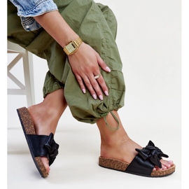 Sorte flip-flops med korksål og Petresa sløjfe 1