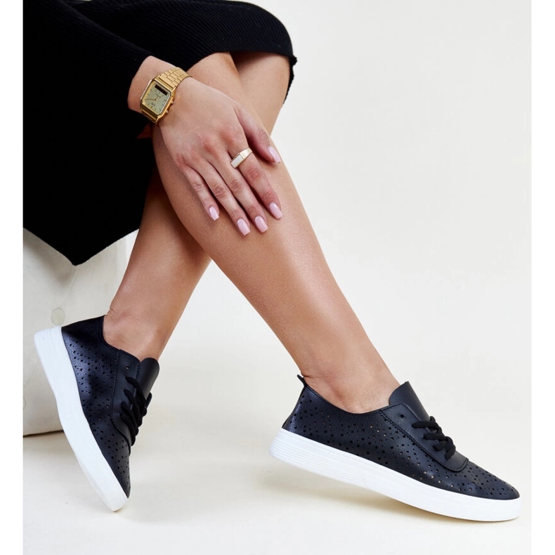 Sorte gennembrudte Manoek sneakers 1
