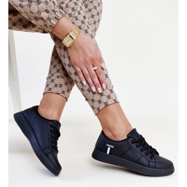 Sorte øko-læder sneakers fra Devona 1
