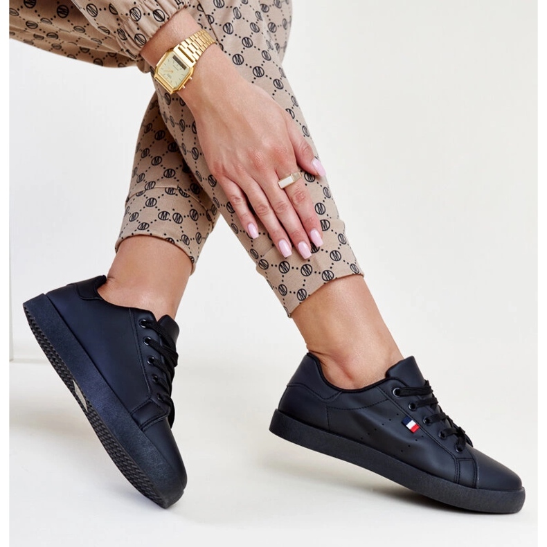 Sorte Gioya øko læder sneakers 1