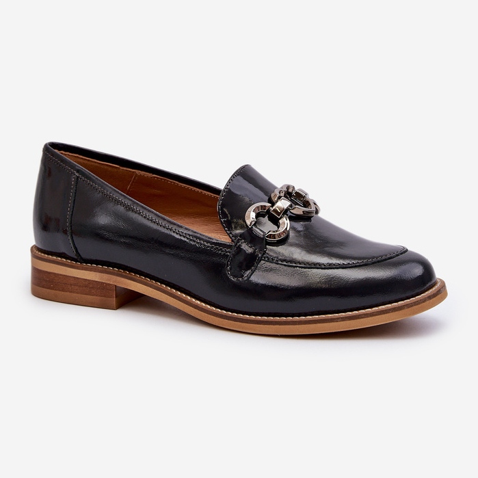 Dame læder Patent Loafers Laura Messi 2760 Navy Blue blå 2