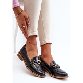 Dame læder Patent Loafers Laura Messi 2760 Navy Blue blå 1