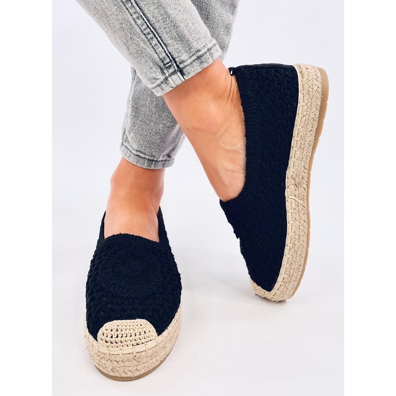 Dagonei Sorte gennembrudte espadriller 2