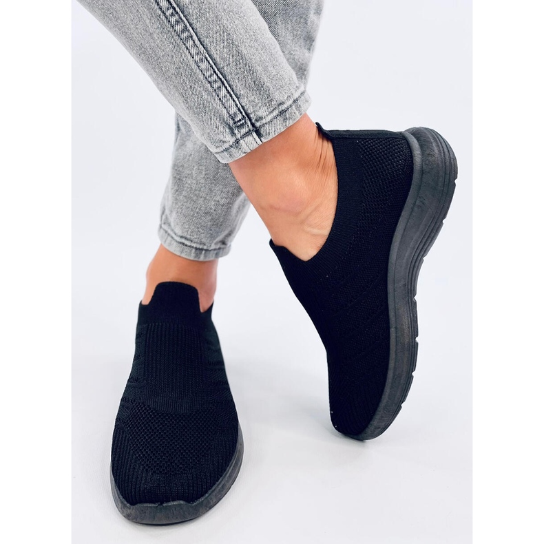 Groppi Allblack slip-on strømpesko sort 2