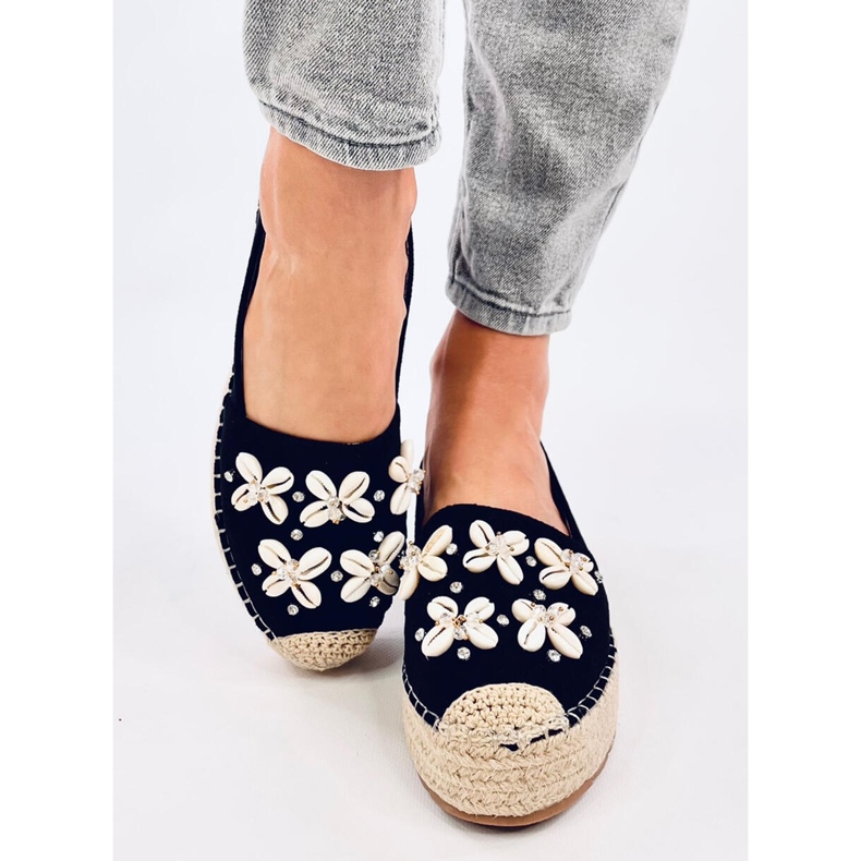Elif Sorte espadriller med skaller 1