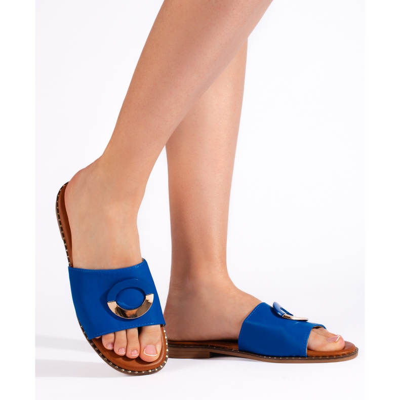 Blå flade flip-flops til kvinder 2
