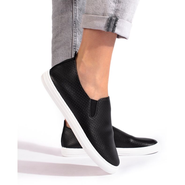 Gennembrudte slip-on sneakers, sorte 1