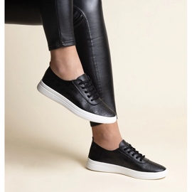 Sorte Whitley øko læder sneakers 1
