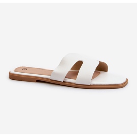Flade flip-flops til kvinder med udskæringer Hvid Fiviama 1
