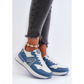 Dame denim sneakers lavet af øko læder, blå vinelli 2