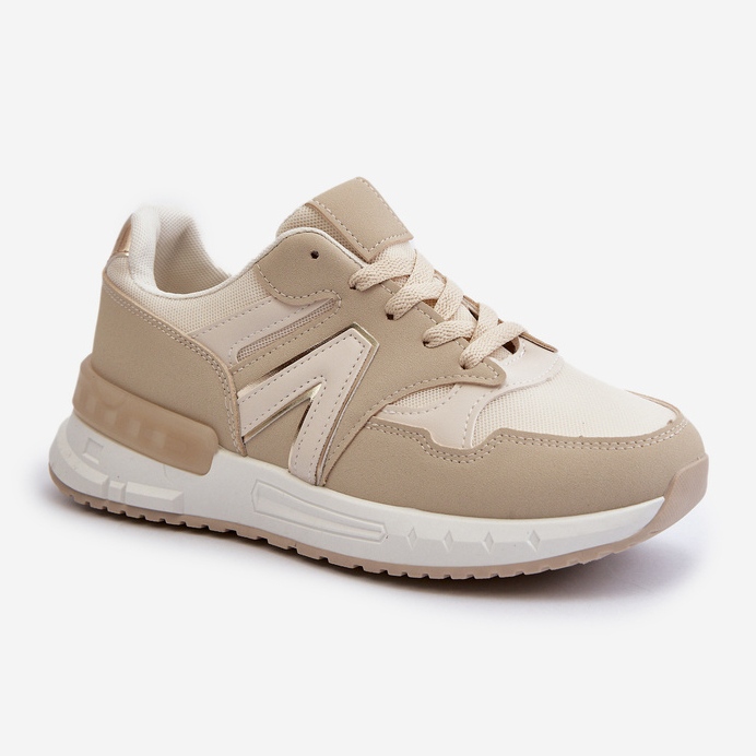 Damesneakers lavet af øko læder, beige vinelli 1