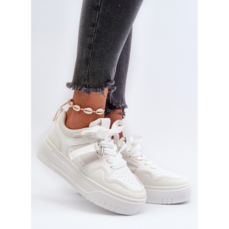 Sneakers til kvinder i øko-læder, hvid Moun 2