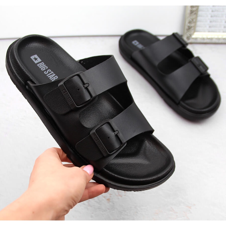 Dameflip-flops med spænder, sort Big Star NN274A750 1