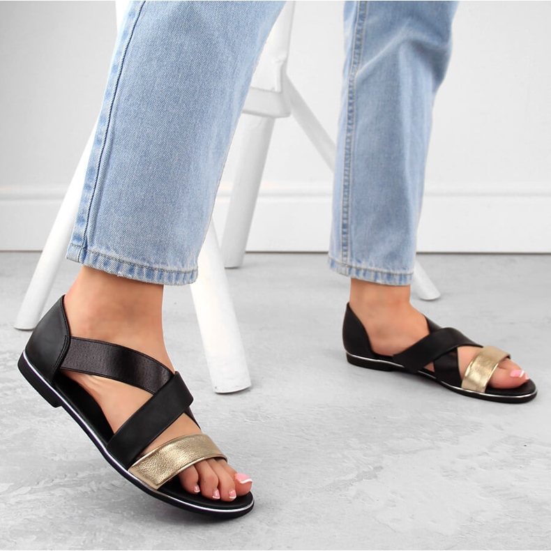 Slip-on sandaler til kvinder sorte Jezzi 3882 2