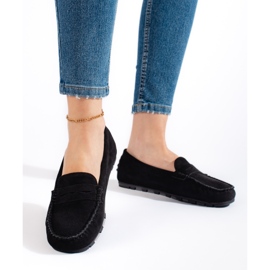 Moccasiner i sort ruskind til kvinder 1