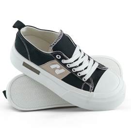 Sorte moderigtige damesneakers med en tyk platformsål 1