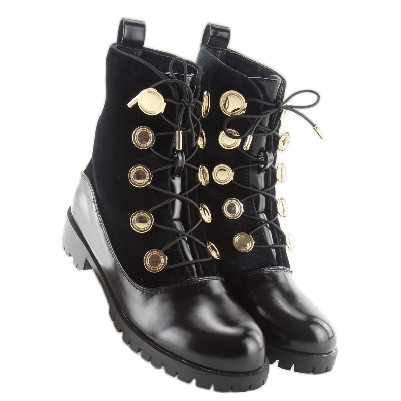 Velourarbejdere med knapper R113p sort 2