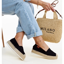 Sorte espadriller med høj Masia platform 1
