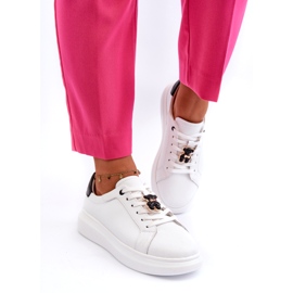 Vinceza Dame læder sneakers med bamse, hvid Mirven 2