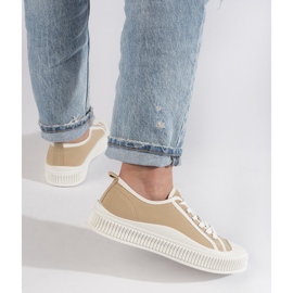 Mørkebeige damesneakers på platformen 2