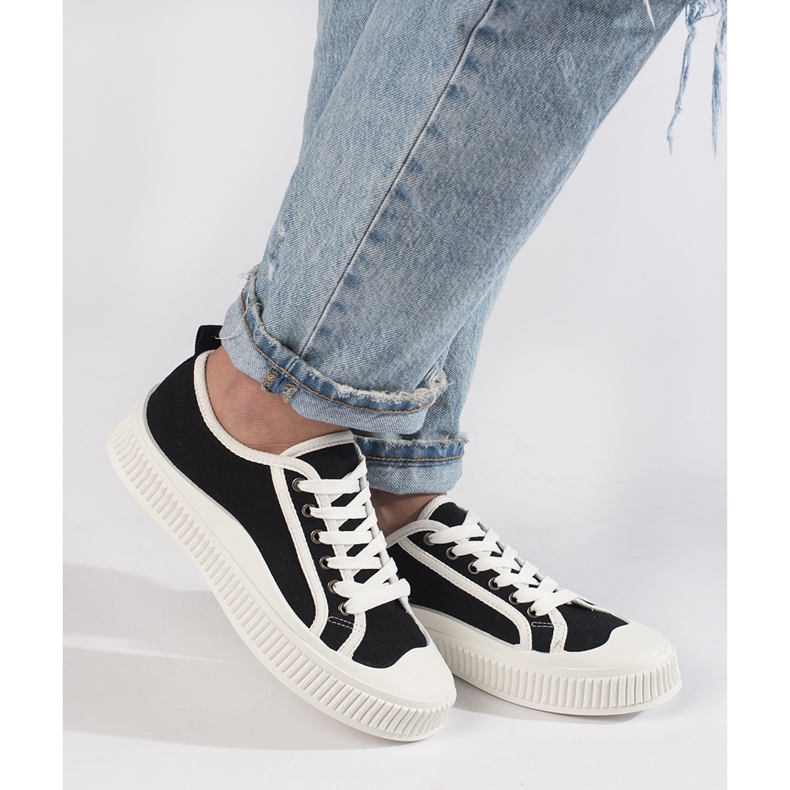 Sorte platformssneakers til kvinder 2
