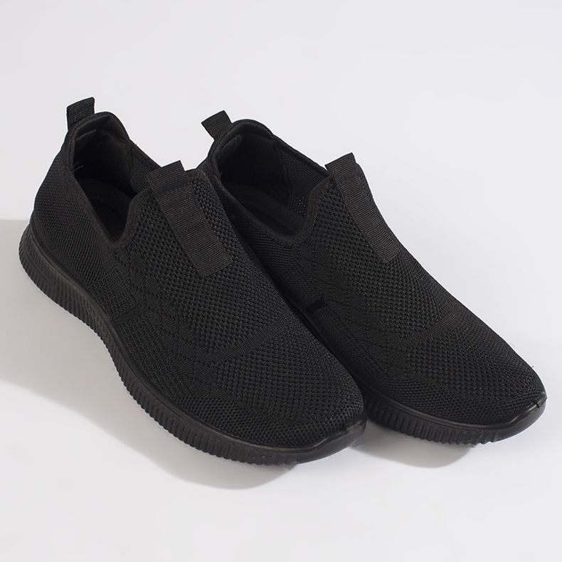 Sorte slip-on sportssko til kvinder 1