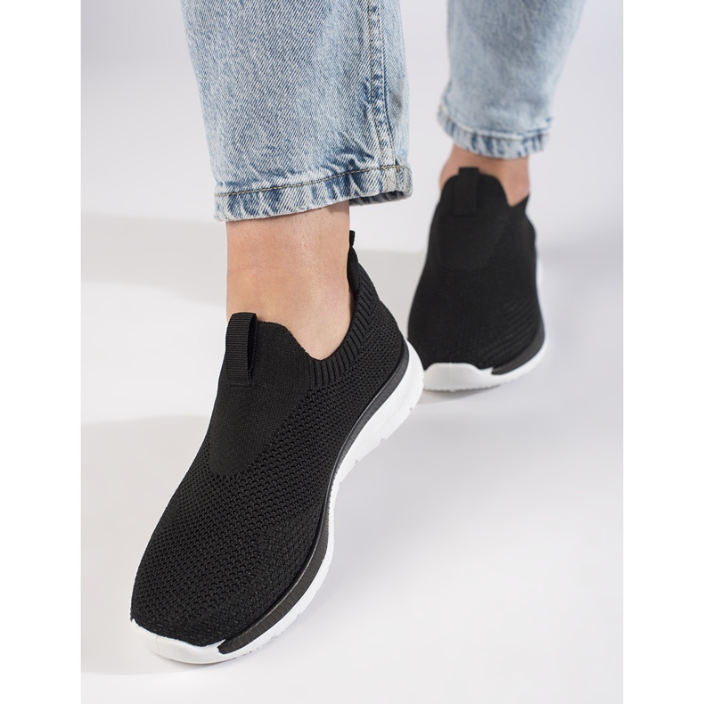Sorte slip-on sportssko 1