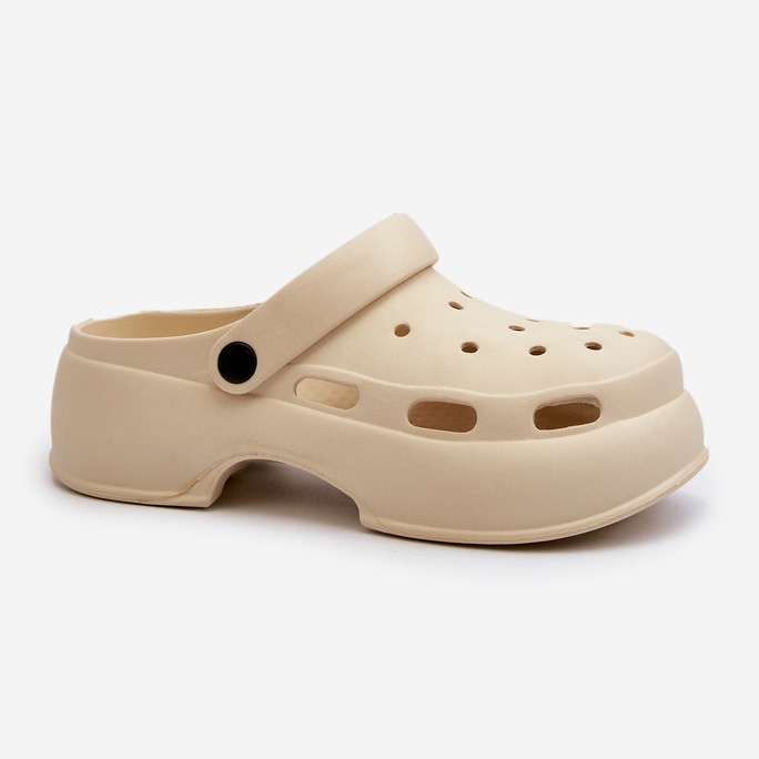 Dameflip-flops med massiv sål, Beige Danollia 1