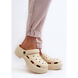 Dameflip-flops med massiv sål, Beige Danollia 2