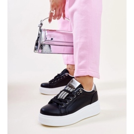 Sorte og sølv sneakers med Maurizia rhinestones 1