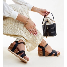 Gabera sorte sandaler i kork 1