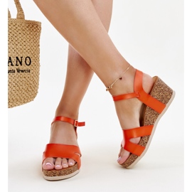 Gabera orange sandaler i kork 3