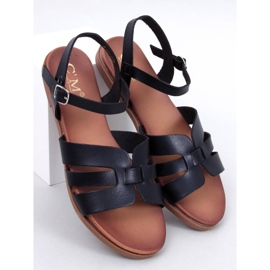 Manzo Black flade sandaler til kvinder sort 1