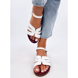 Manzo White flade sandaler til kvinder hvid 2