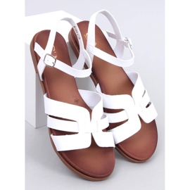 Manzo White flade sandaler til kvinder hvid 1