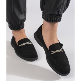 Loafers i sort ruskind til kvinder 1