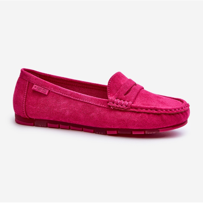 Dame Eco Suede Moccasins Big Star NN274934 Memory Foam System Fuchsia lyserød 2
