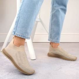 S.Barski Slip-on sportssko med rhinestones D&amp;A OLI257A, beige 1