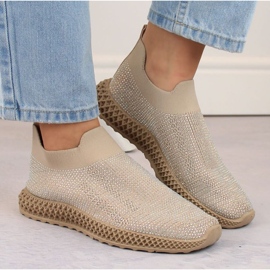 S.Barski Slip-on sportssko med rhinestones D&amp;A OLI257A, beige 2