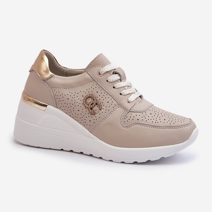 Kile-sneakers i læder til kvinder Beige S.Barski LR810 1