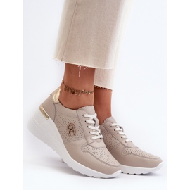 Kile-sneakers i læder til kvinder Beige S.Barski LR810 2