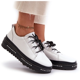 Patent sneakers til kvinder på platform Hvide S.Barski LR592B 7