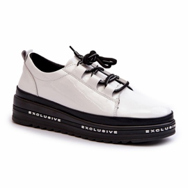 Patent sneakers til kvinder på platform Hvide S.Barski LR592B 1