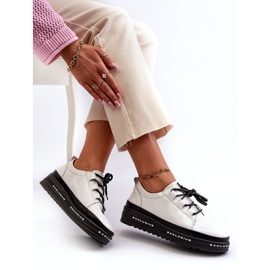 Patent sneakers til kvinder på platform Hvide S.Barski LR592B 6