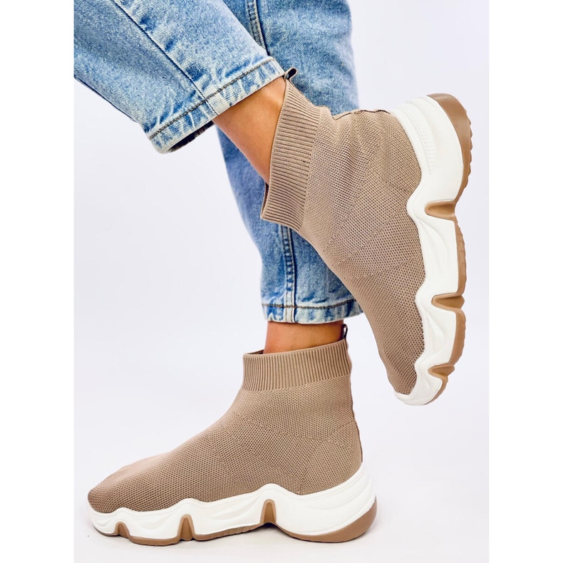 Nova Khaki strømpe ankelstrømper beige 2