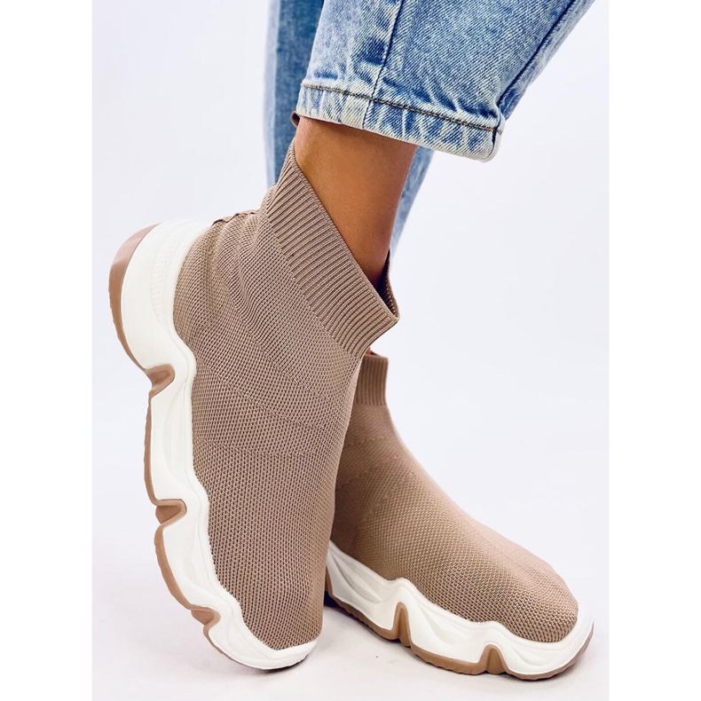 Nova Khaki strømpe ankelstrømper beige 1