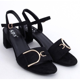 Parisy Black lavhælede sandaler sort 1