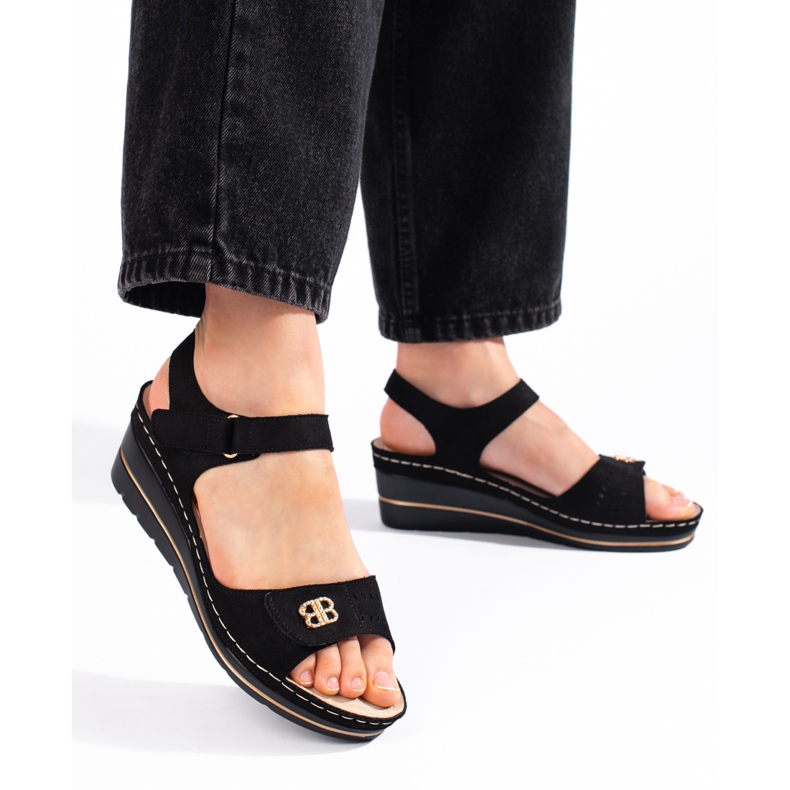 Sandaler i sort ruskind 1