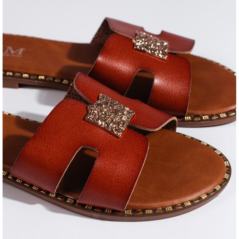 Brune flade flip-flops til kvinder 2